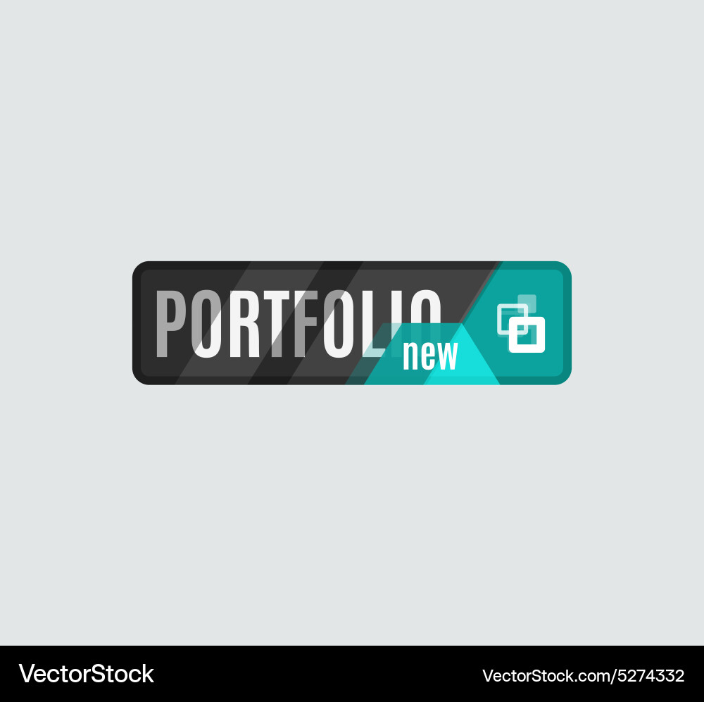 Portfolio button futuristic hi-tech ui design vector image