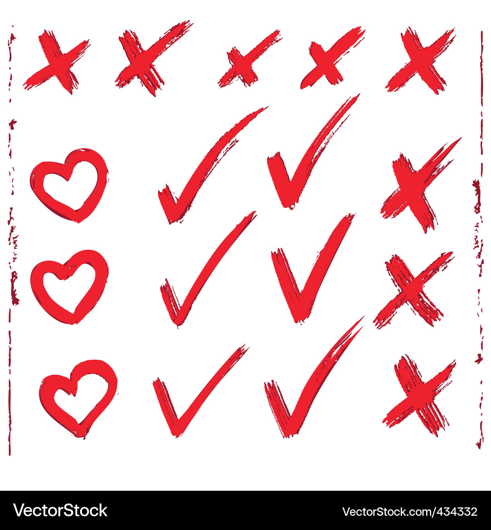 Red Checkmarks Set vector image