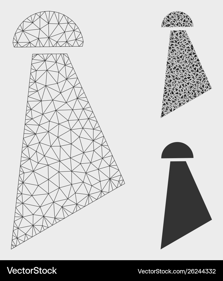 Spray mesh wire frame model and triangle Spray mesh wire frame model and triangle vector image