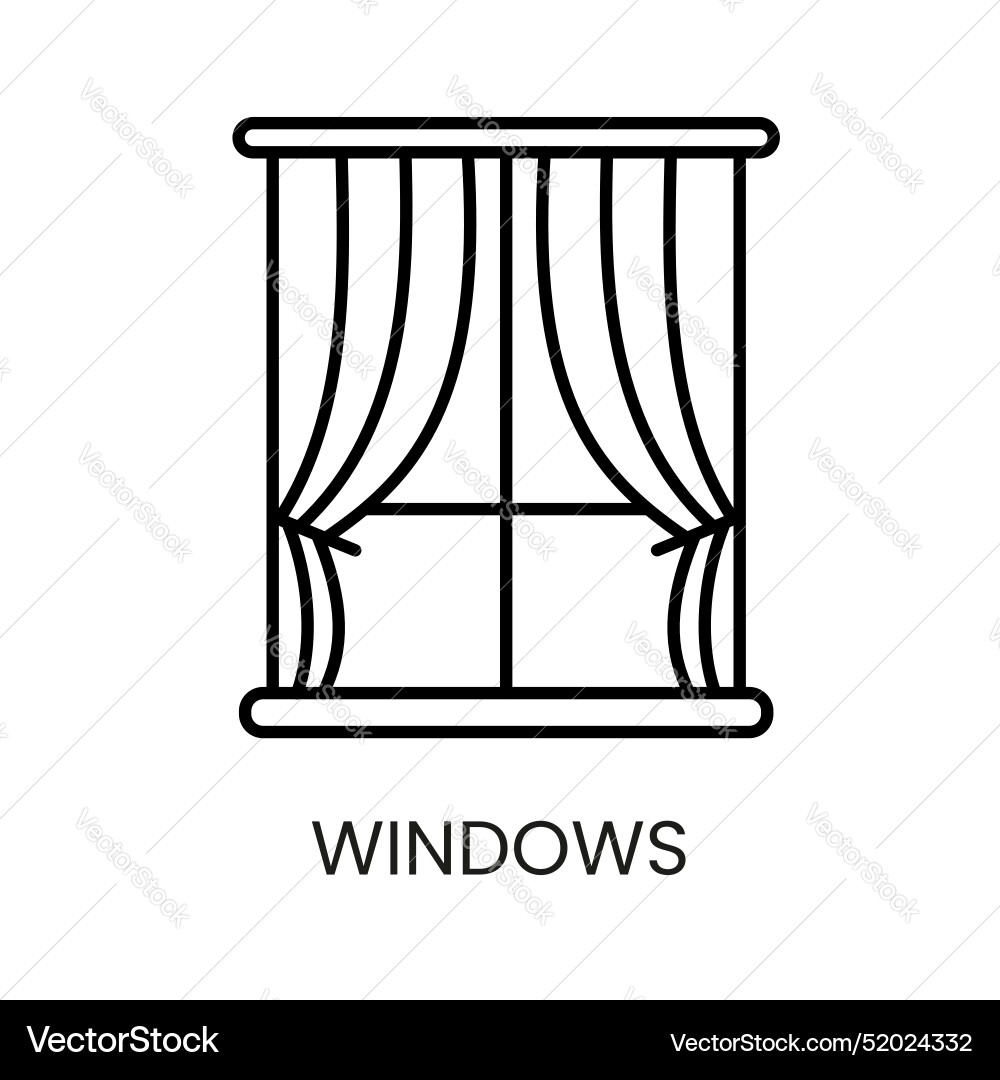 Window line icon with editable stroke Vector Image
