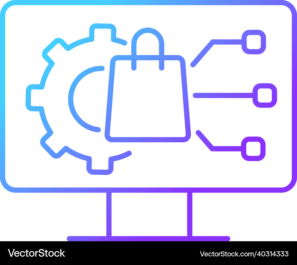 Digital product management gradient linear icon Digital product management gradient linear icon vector image