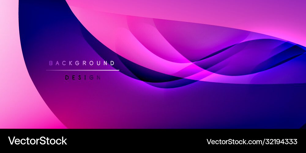 Fluid gradient waves with shadow lines and glowing Vector Image