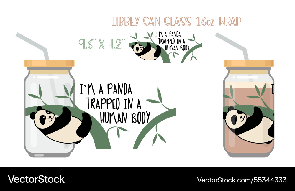 Full wrap for libby class can with mock up cute Full wrap for libby class can with mock up cute vector image