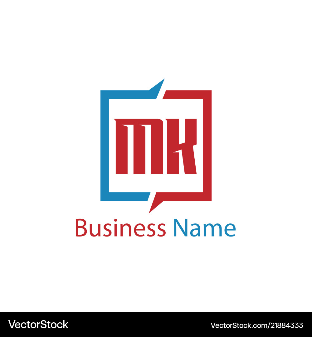 Initial letter mk logo template design Initial letter mk logo template design vector image