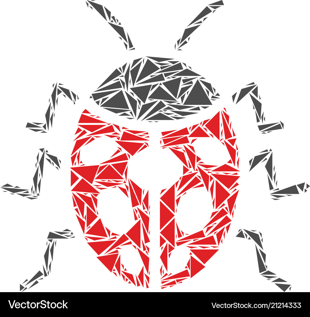Ladybird bug mosaic of triangles Vector Image