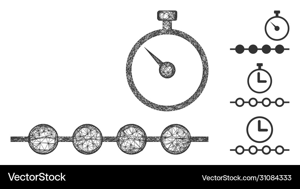 Marked time line polygonal web mesh Marked time line polygonal web mesh vector image