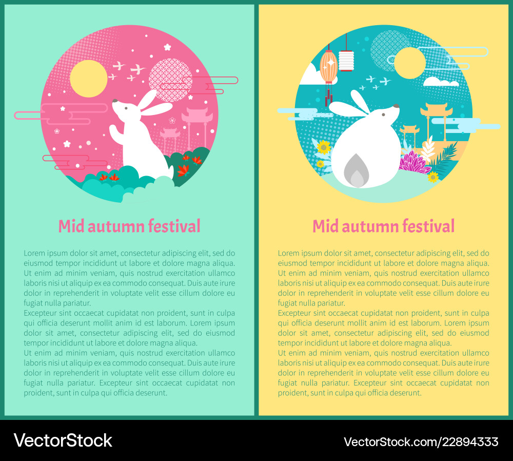 Mid Autumn Festival Poster Set Mid Autumn Festival Poster Set vektorbild