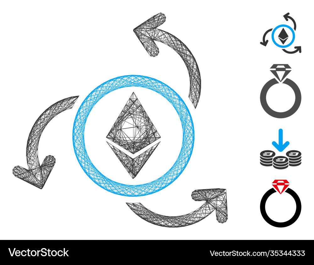 Net ethereum source swirl mesh Net ethereum source swirl mesh vector image