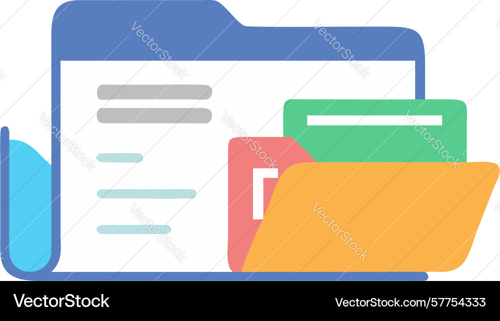 Open folder with documents accessible file vector image