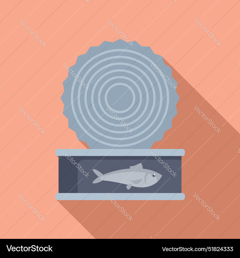 Open tin can with sardine floating inside Open tin can with sardine floating inside vector image