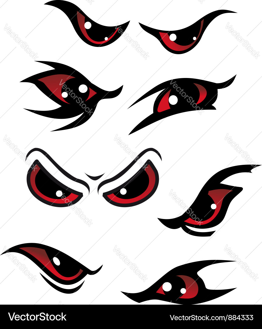 Red Eyes - Intense Gaze Vector Image