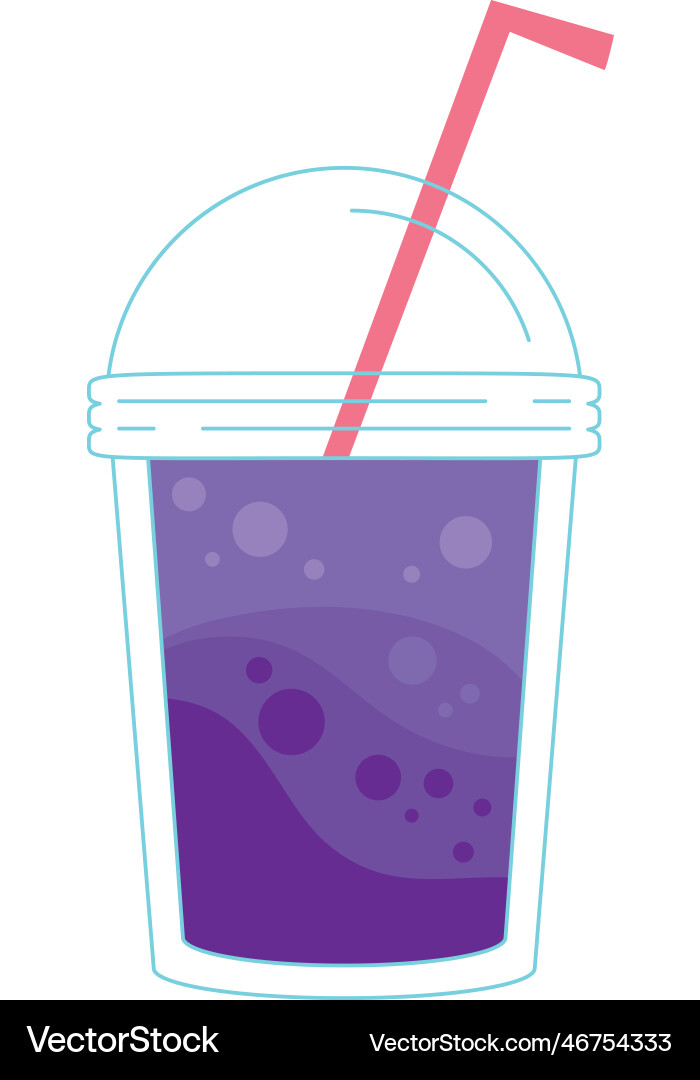 Refreshing summer cocktail in plastic glass Refreshing summer cocktail in plastic glass Vector Image