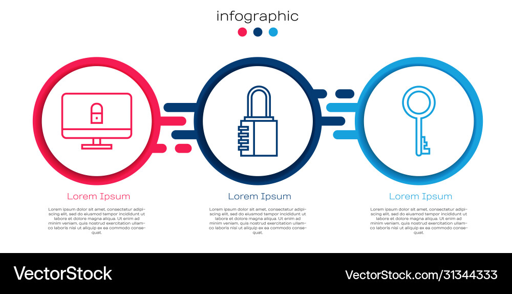 Set line lock on computer monitor safe Set line lock on computer monitor safe vector image