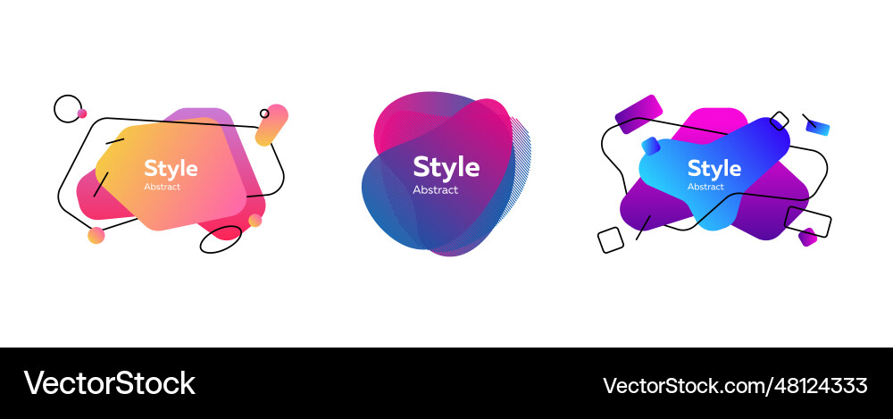 Set of multicolored gradient elements Set of multicolored gradient elements vector image