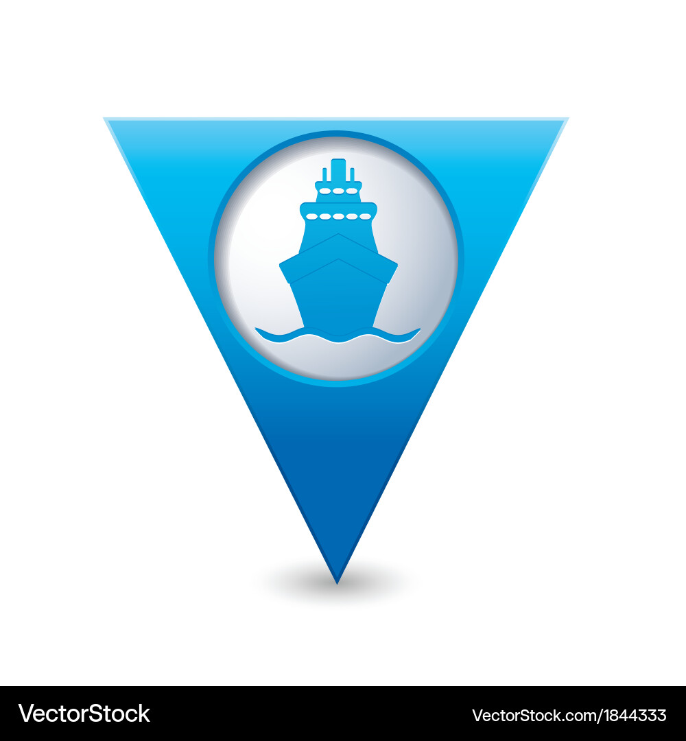 Ship Map Pointer Icon Vector Image