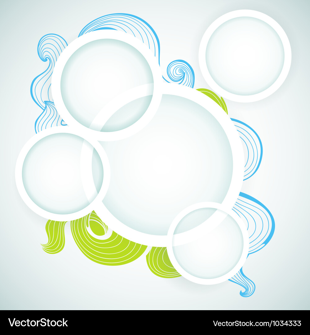 White paper round frames for text vector image
