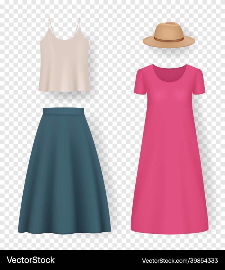 Woman clothes realistic fashioned accessories vector image