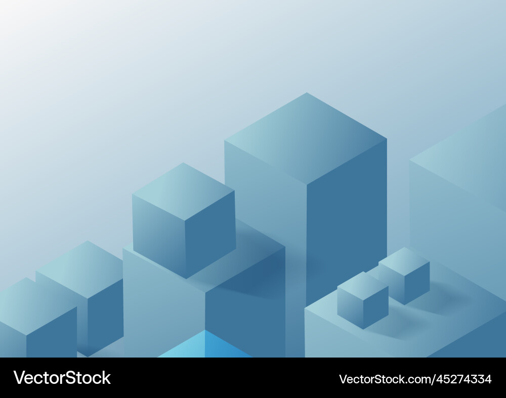 Abstract 3d blue cube box overlapping on light Abstract 3d blue cube box overlapping on light vector image