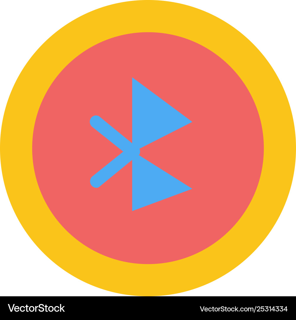 Bluetooth ui user interface flat color icon Bluetooth ui user interface flat color icon vector image