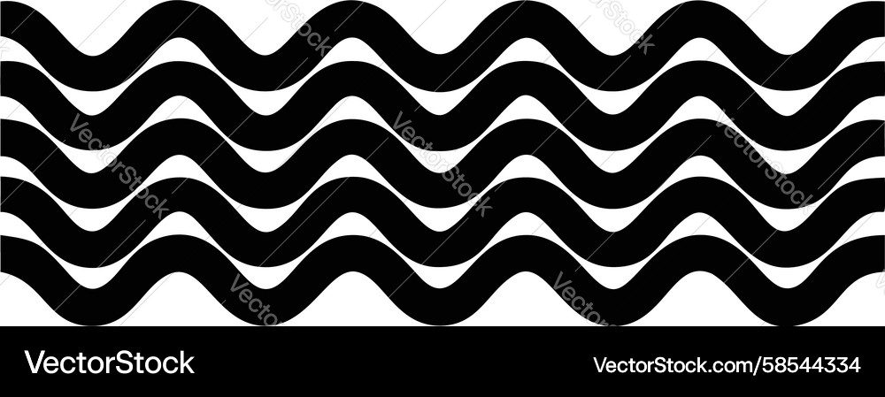 Bold Black Wavy Line Texture Vector Image