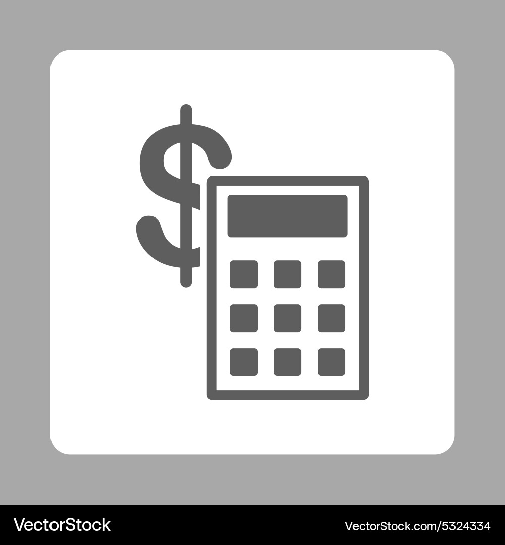 Calculation icon from commerce buttons overcolor Vector Image