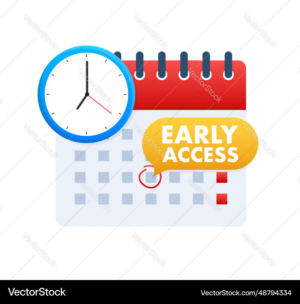 Calendar with a clock and speech bubble vector image