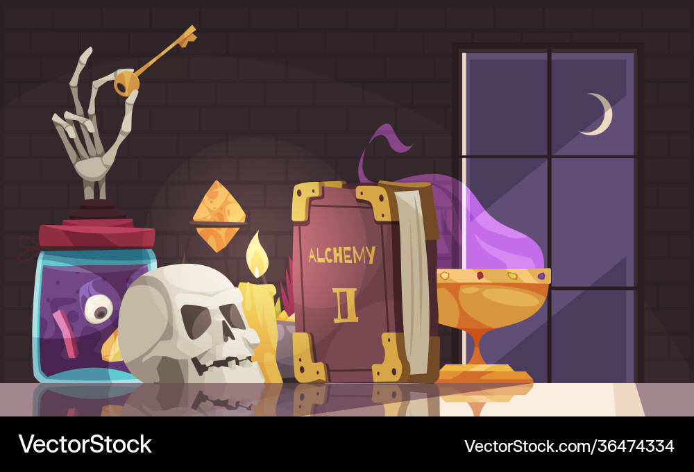 Cartoon alchemy Cartoon alchemy vector image