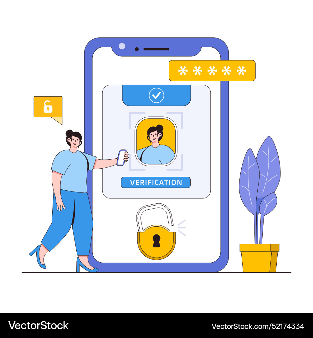 Digital identity verification concept Vector Image