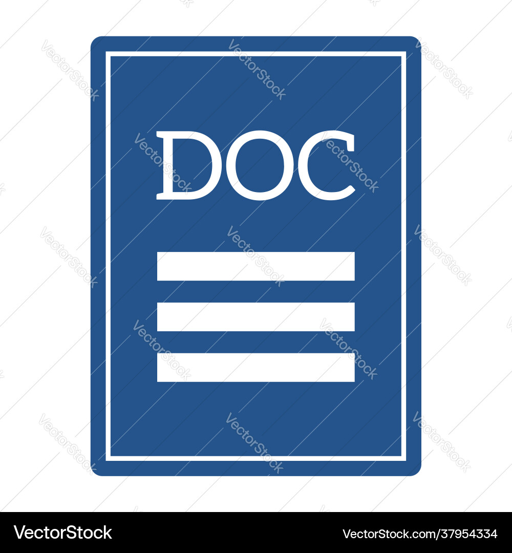 Doc icon fill color format document vector image