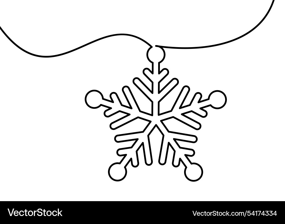 Outlined snowflake with circular tips and flowing Vector Image