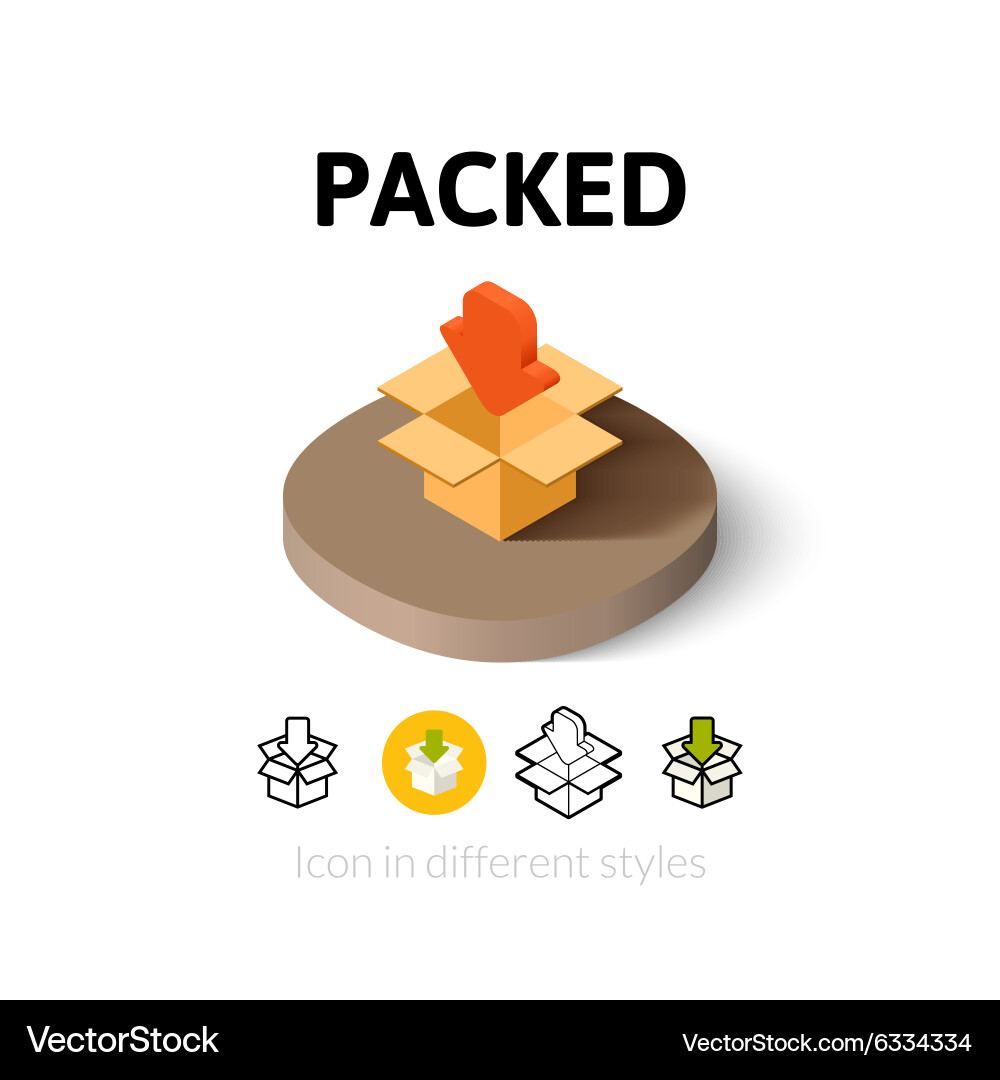 Packed icon in different style vector image