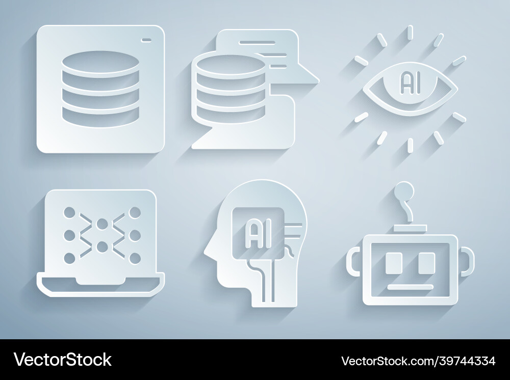 Set humanoid robot artificial intelligence ai Set humanoid robot artificial intelligence ai vector image