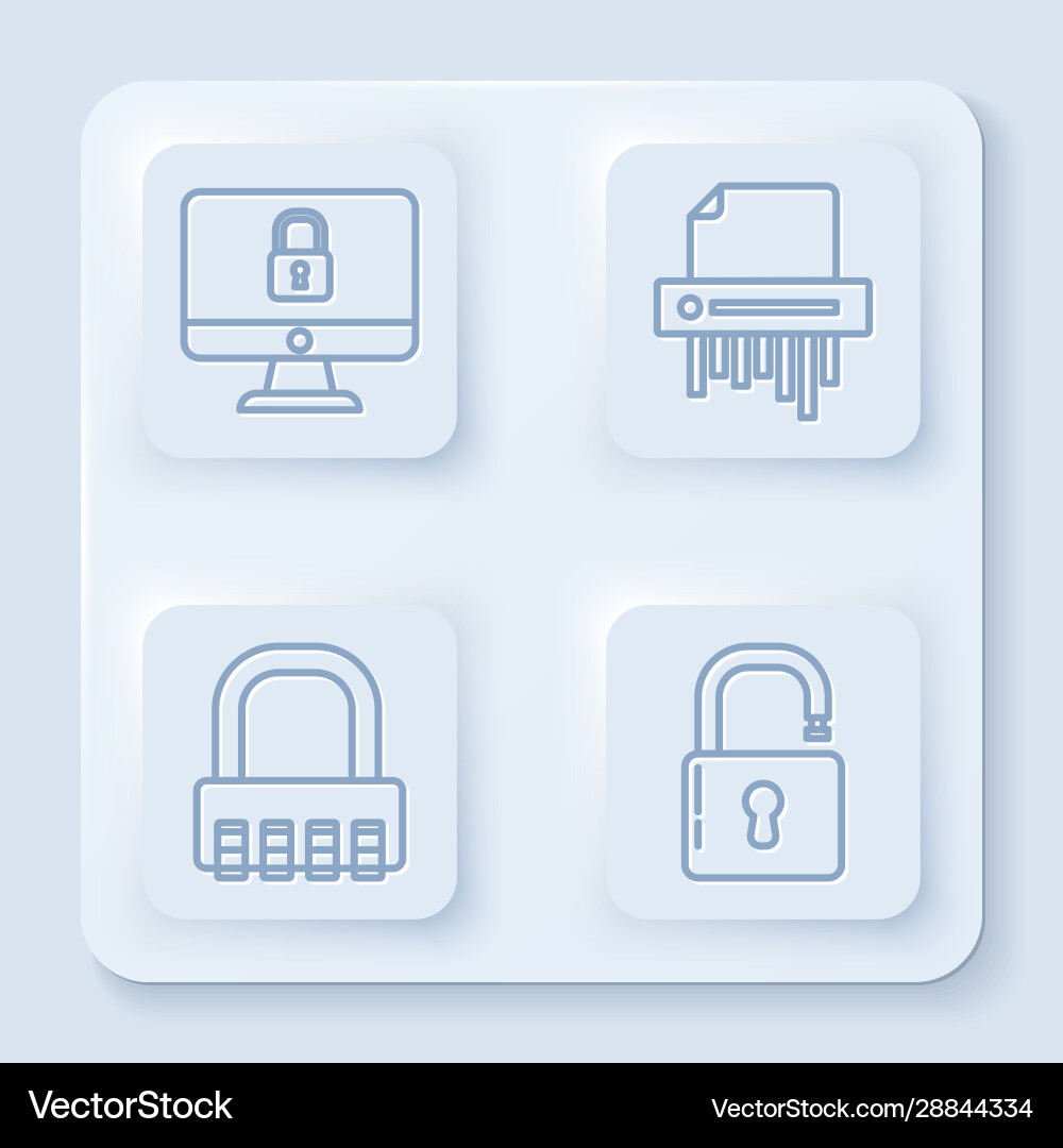 Set line lock on computer monitor screen paper Set line lock on computer monitor screen paper Vector Image