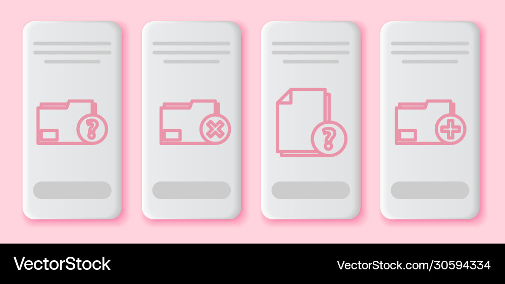 Set line unknown document folder delete Set line unknown document folder delete vector image