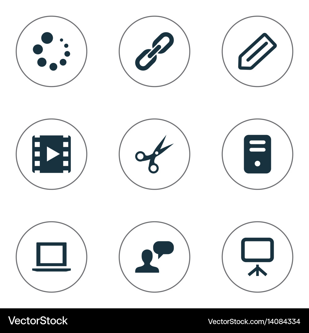 Set of simple web icons Vector Image