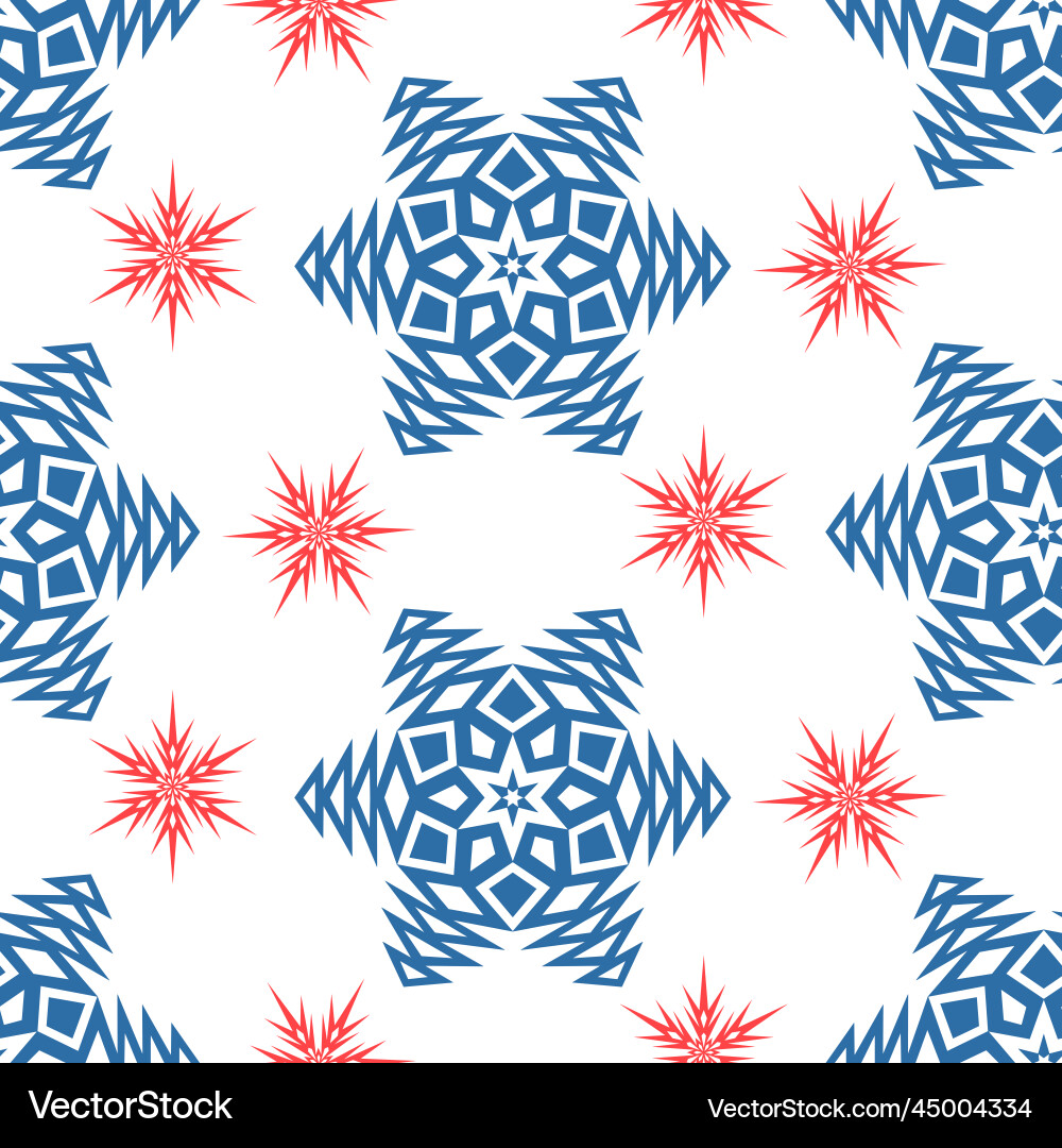 Snowflake on white background seamless pattern Snowflake on white background seamless pattern vector image