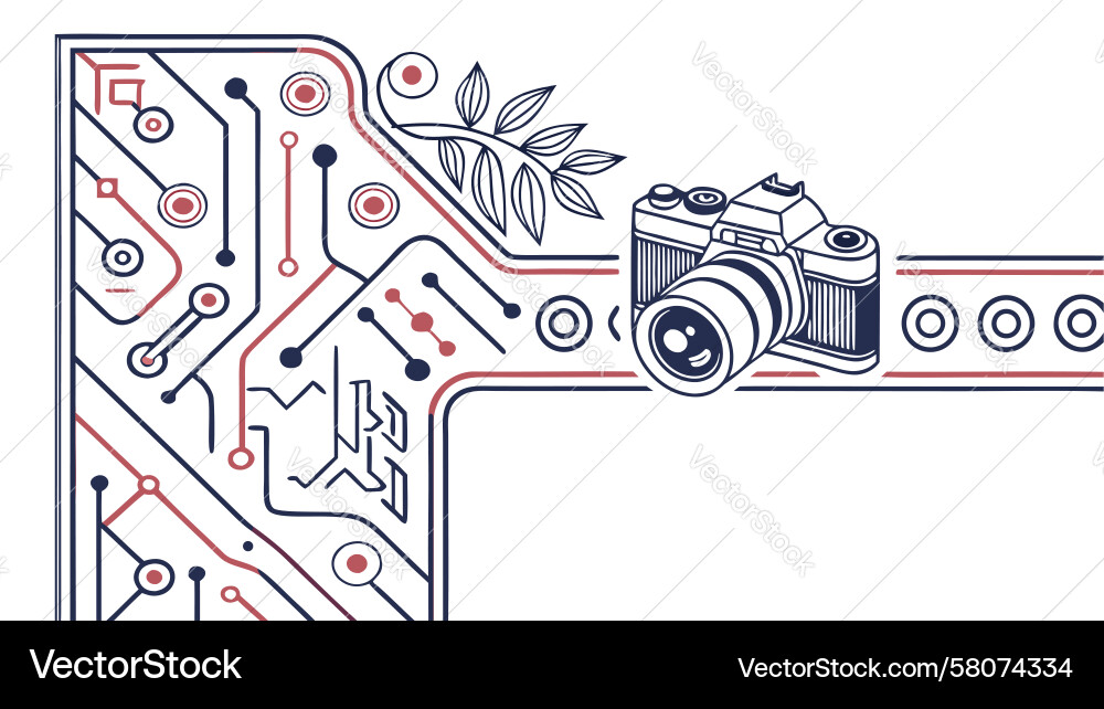 Tech Circuit Camera Vector Image