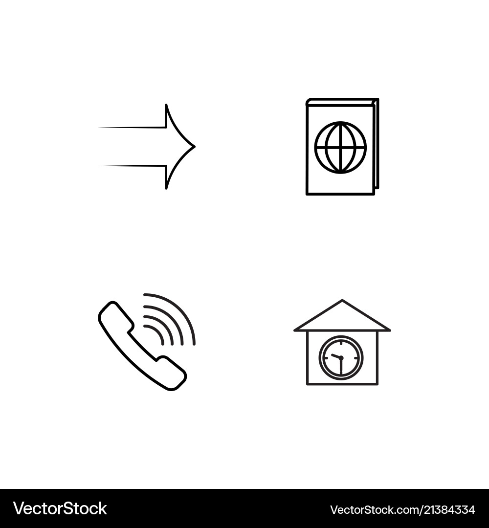 Time linear icons set simple outline vector image