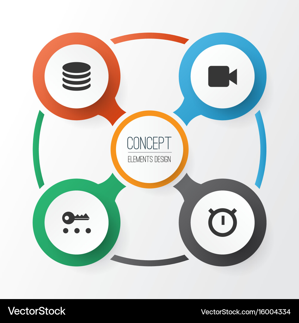 User icons set collection of second meter key vector image