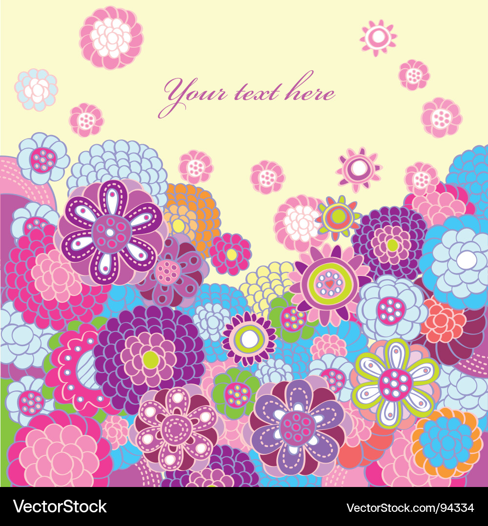 Vibrant Floral Pattern Vector Image