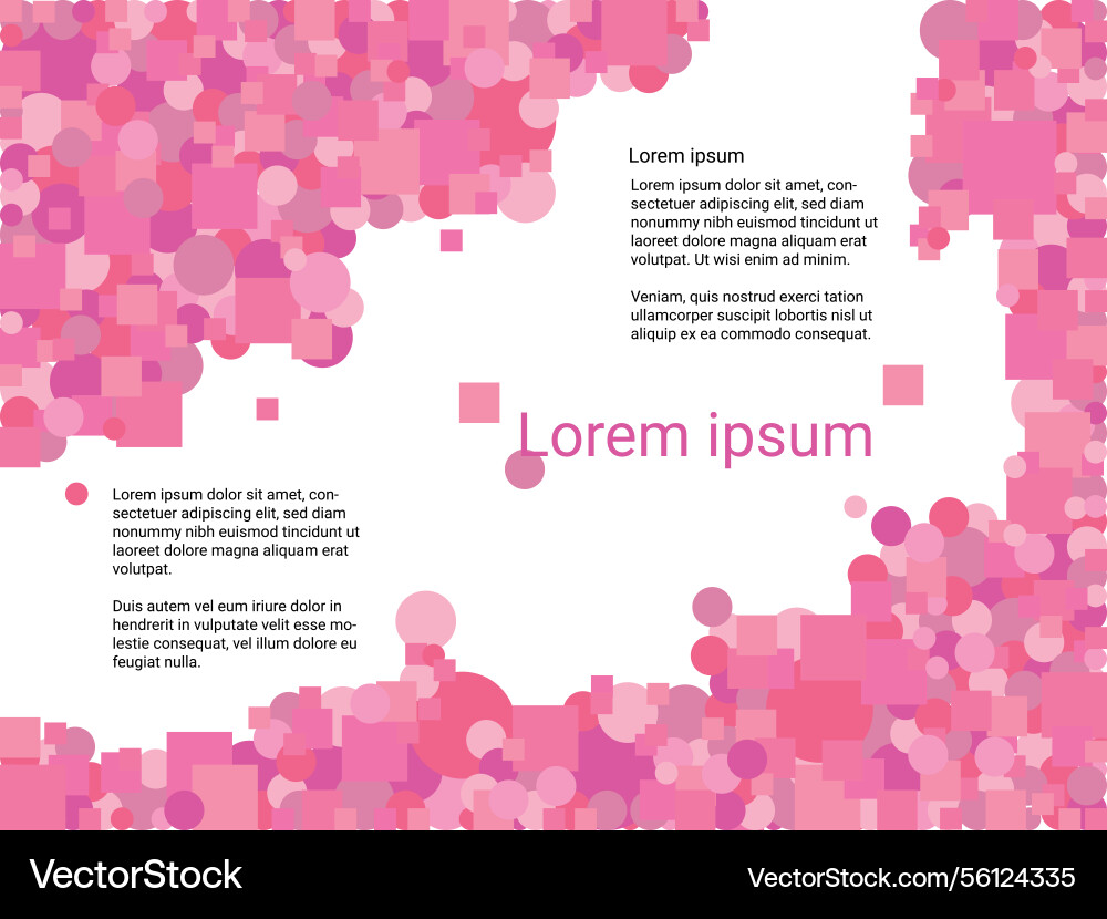 A text frame made of round and square shapes vector image
