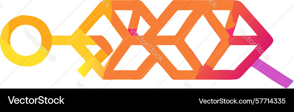 Abstract stylized key icon with gradient color vector image