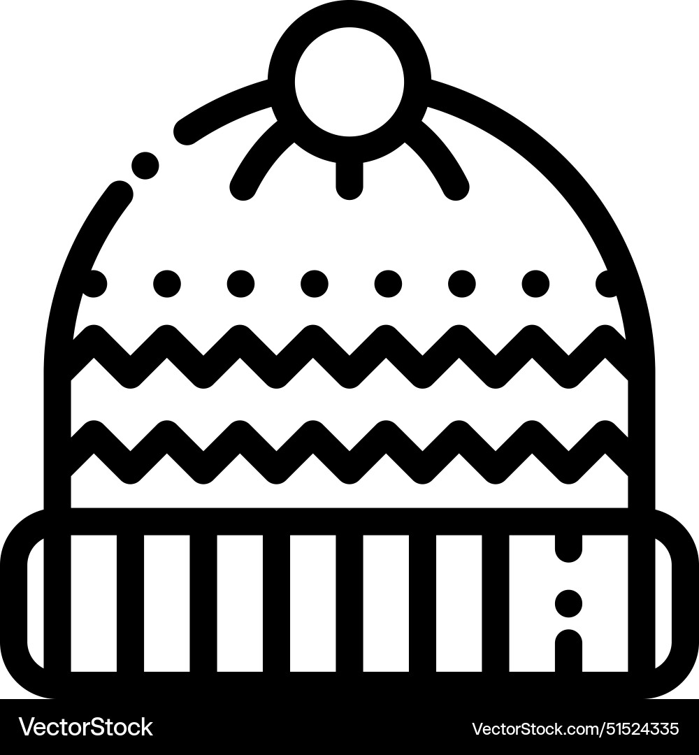 Beanie icon thin linear style design isolated Beanie icon thin linear style design isolated Vector Image