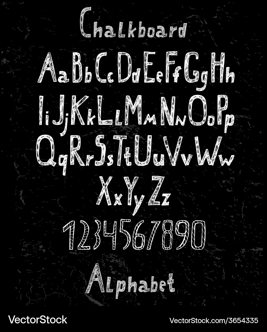 Chalk alphabet Royalty Free Vector Image - VectorStock