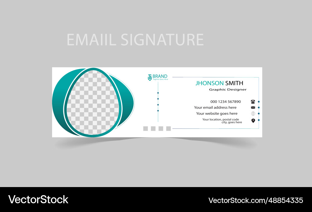 Creative design for email signature simple and cl vector image