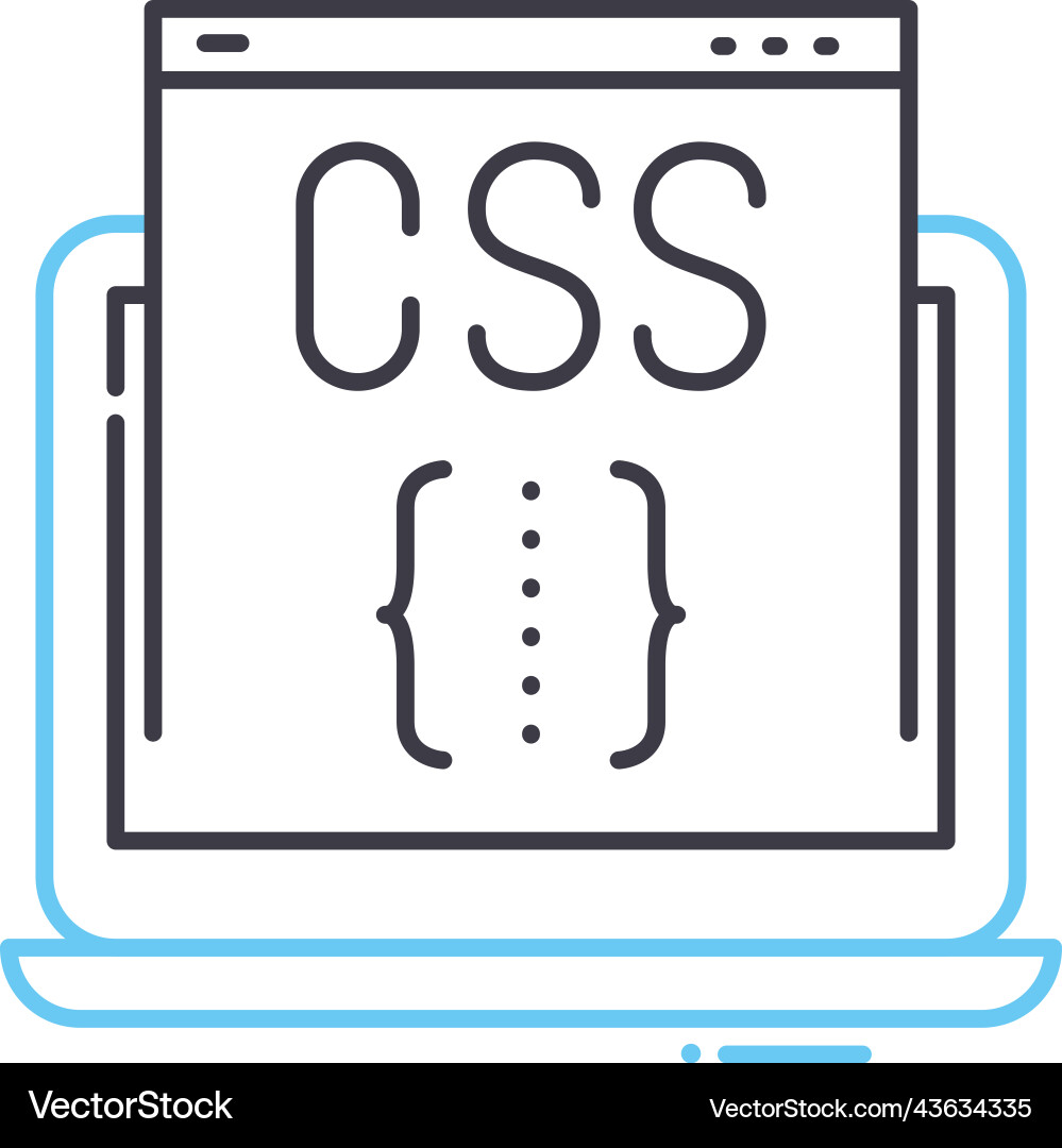 Css line icon outline symbol Css line icon outline symbol vector image
