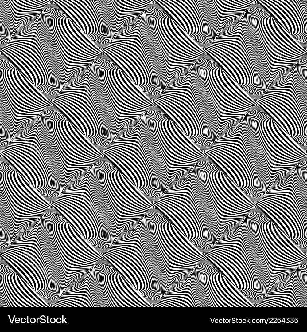 Design seamless monochrome warped pattern vector image