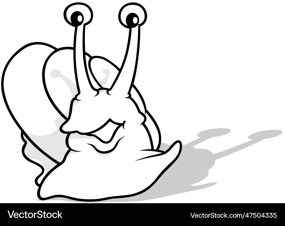 Drawing of a cheerful snail from front view vector image