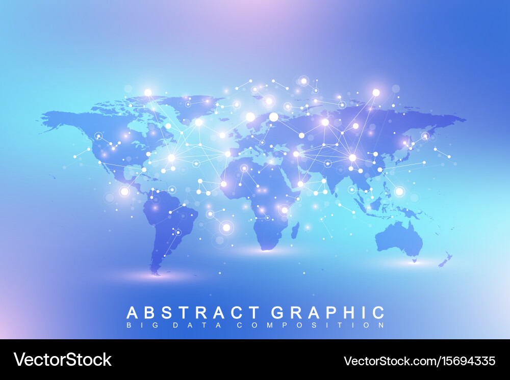 Geometric abstract background with connected line Vector Image
