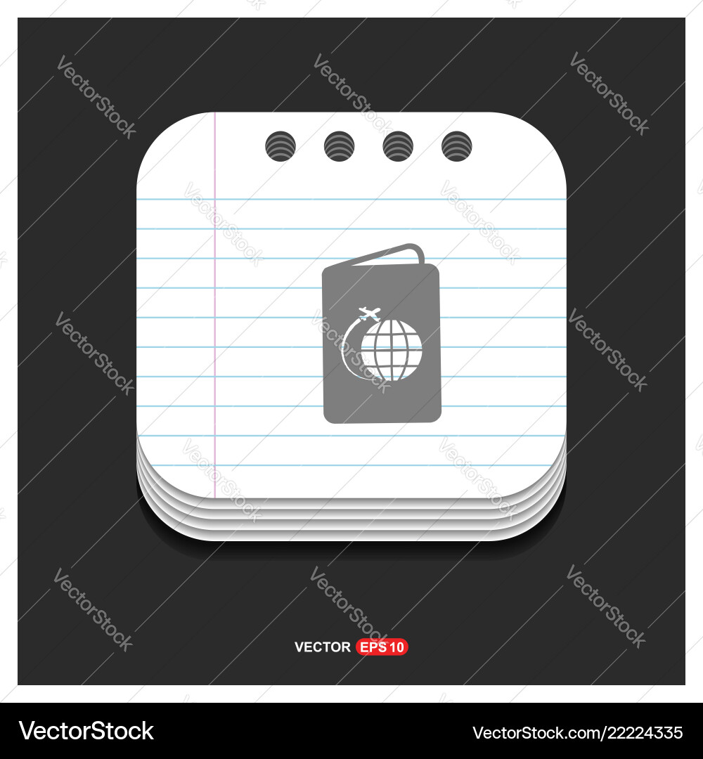 Globe icon gray on notepad style template Globe icon gray on notepad style template vector image